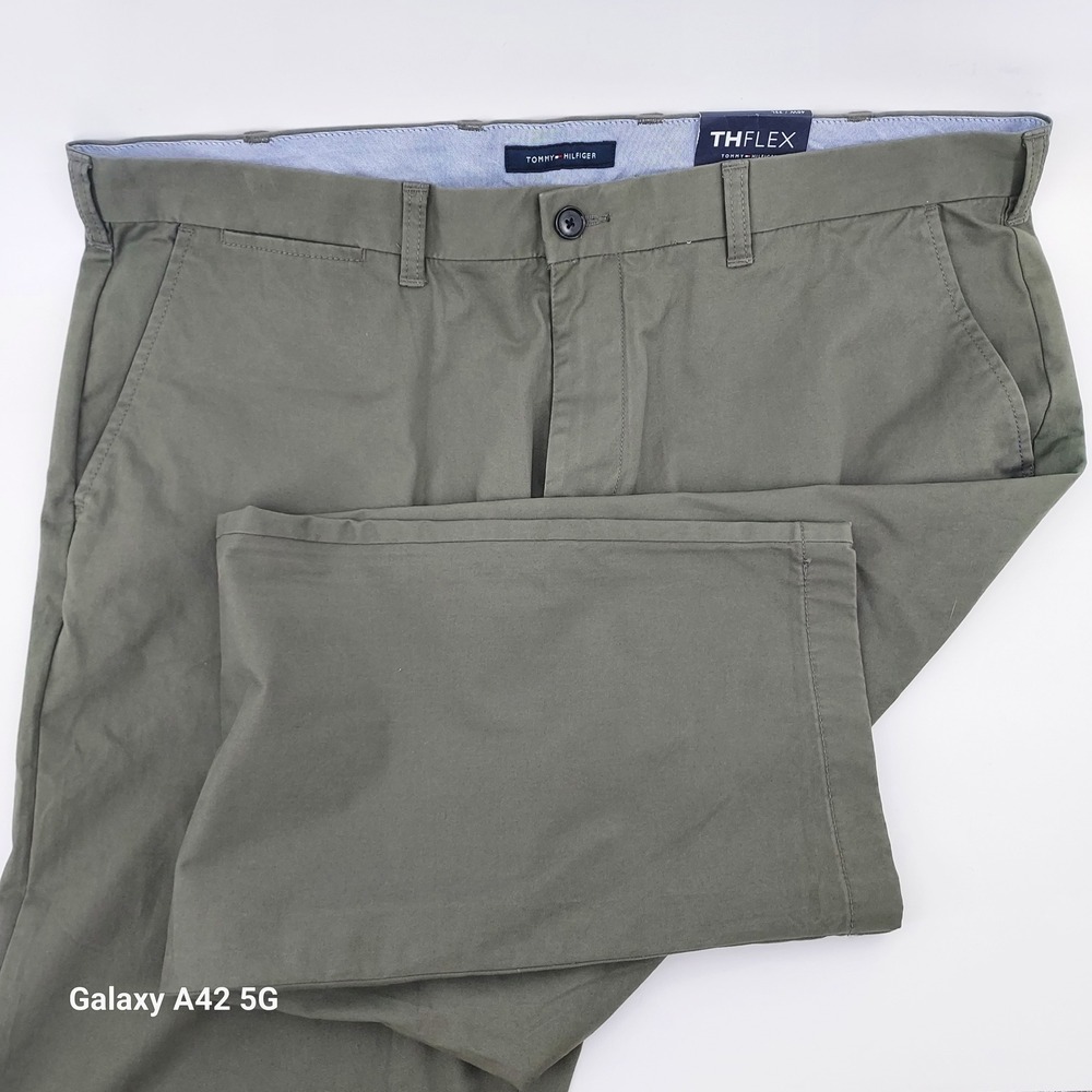 Tommy Hilfiger THFlex Pants Khaki Chino Straight Fit Mens Size 40x32